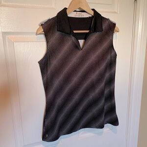 NWT - Lopez Sleeveless Golf Top - Black & White Dotted - Size M